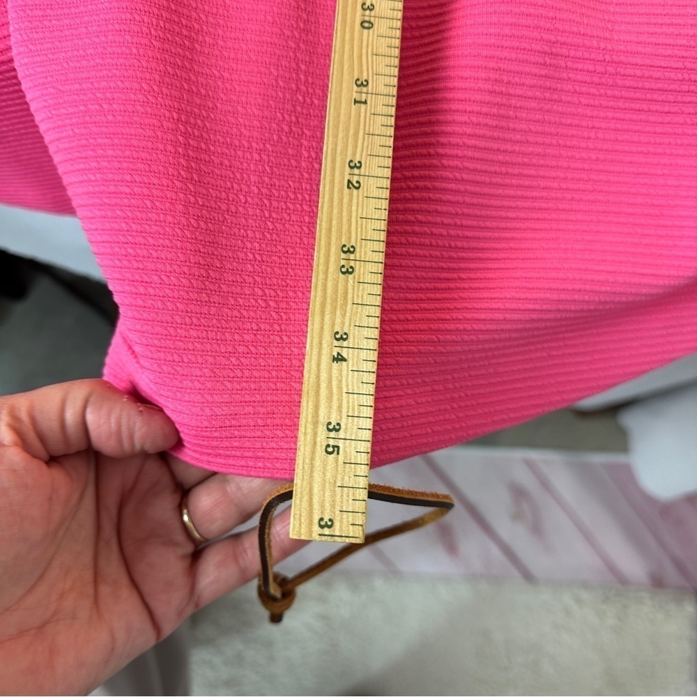 Elle hot Pink Sleeveless V-Neck A-Line Cocktail Dress scalloped size 6 vacay - Picture 9 of 10